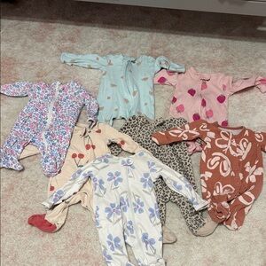 Carter's Colorful Floral and Patterned Footies Set